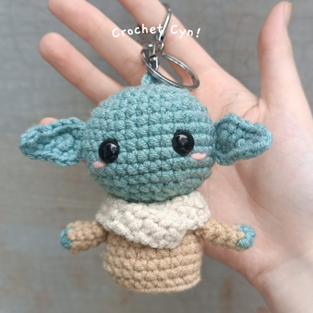crochet baby yoda keycbain | boneka rajut baby yoda | baby yoda star wars amigurumi