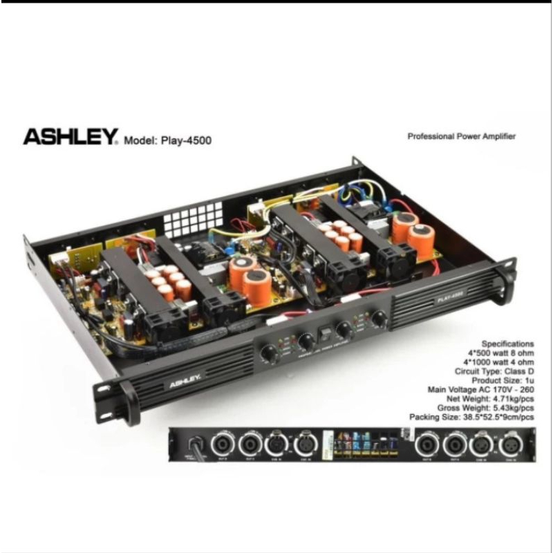 Power Ashley Play 4500 - Amplifier 4 Channel Class D Original
