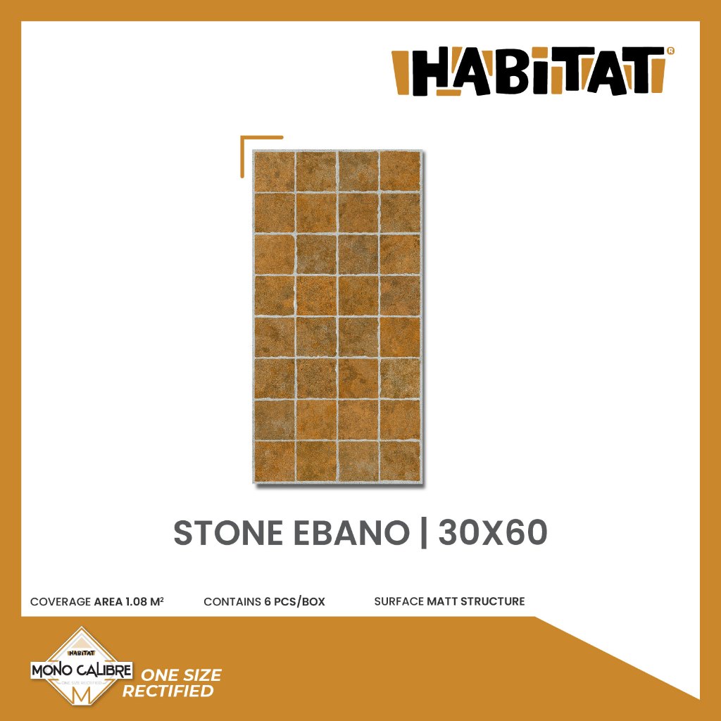 MilanTiles - HABITAT Stone Ebano 30x60 cm