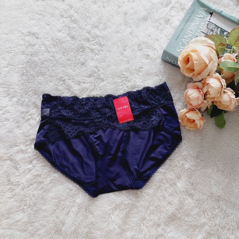 pnt139 panty sorella midi lace up navy L