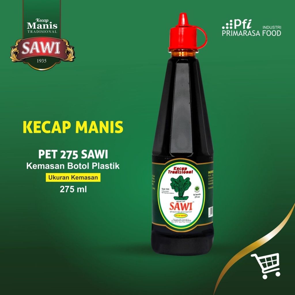 

Kecap Manis Sawi 275ml Botol Asli Kediri (Kemasan Botol Plastik)