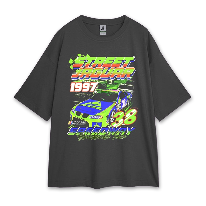 KAOS NASCAR STREET JAGUAR STYLE VINTAGE OVERSIZE TEE