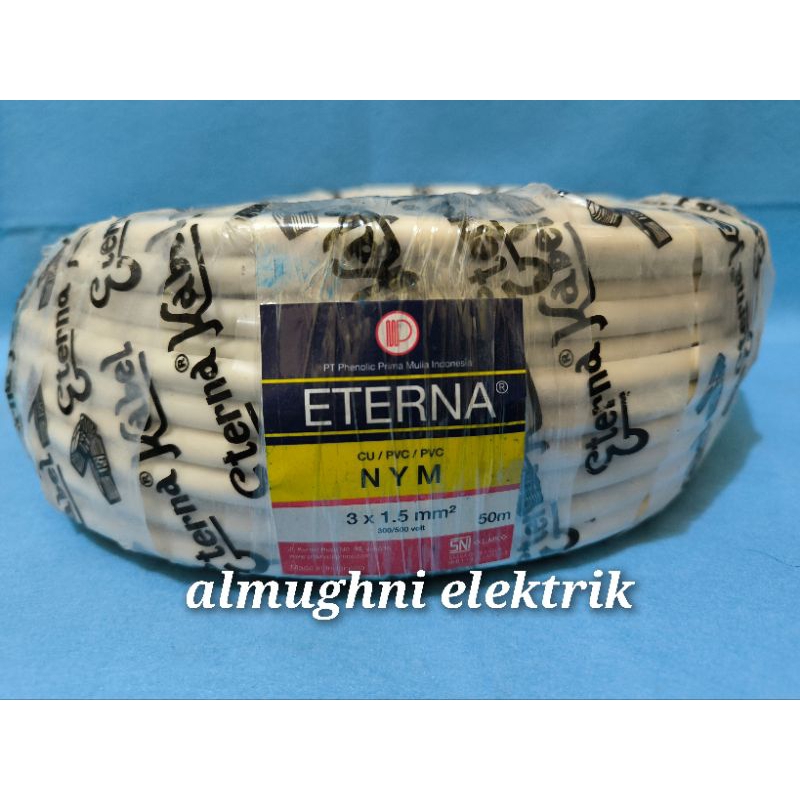 ETERNA kabel NYM 3 x 1,5 50 meter eterna kabel kawat 3x1,5 eterna