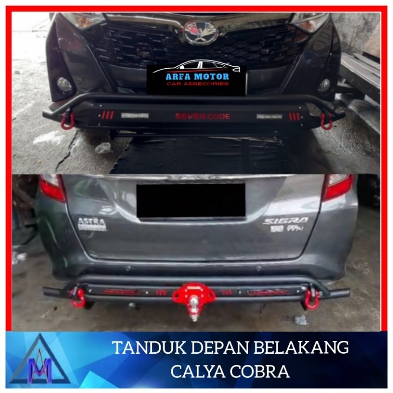 Paket Tanduk Depan Belakang Calya Sigra model Cobra Besi Sevencode Bumper Depan Belakang Calya Sigra