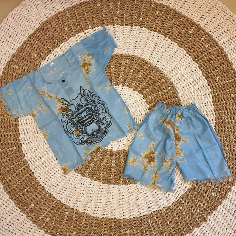 Gratis Ongkir Baju Barong Anak Laki Laki Perempuan 1-10 Tahun Setelan Barongan Bali Set Kaos Celana