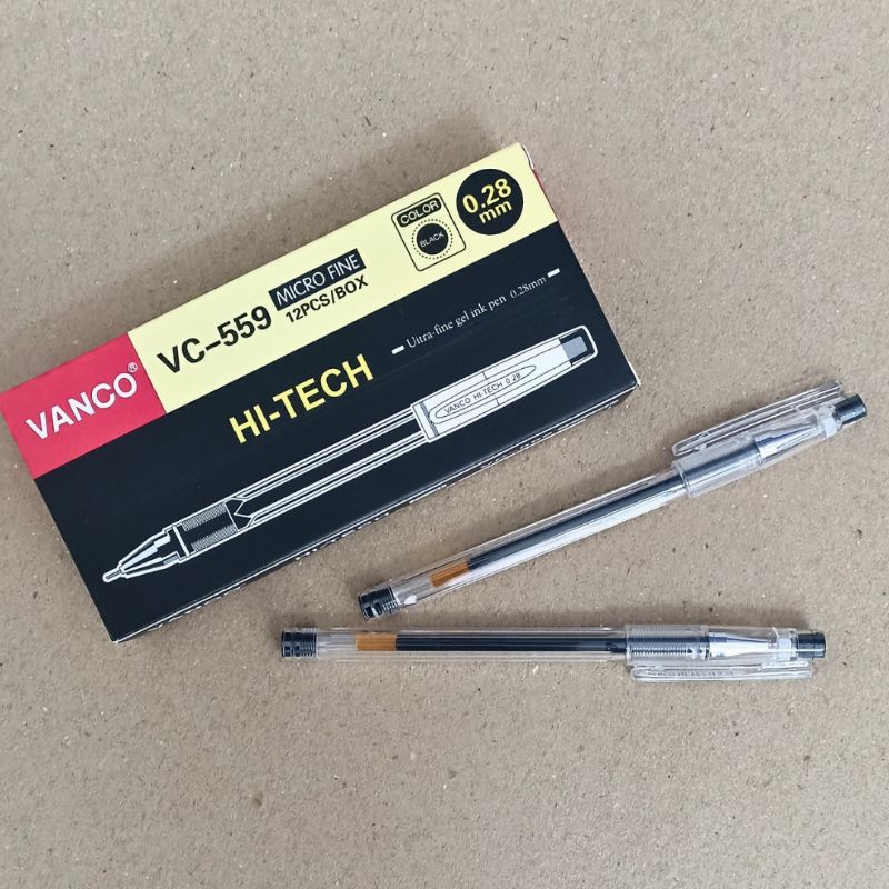 

1 Box VANCO PULPEN Gel Hi-Tech 0,28mm | Pulpen Hi Tech Vanco 0.28mm | 1 Pack = 12 Pcs | Bolpen Hi-Tech | Bolpoin Hi-Tech