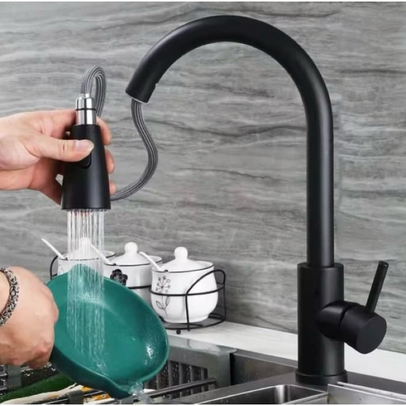 Kran Sink Tarik Keran Cuci Piring Fleksibel Stainless Faucet Sprayer kran Cuci Piring Kitchen sink k