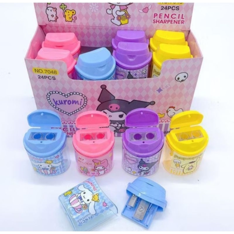 

Peraut pensil 2 lubang unik lucu/ pensil sharpener motif karakter