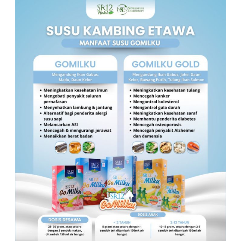 

Susu Gomilku SR12 Susu Kambing Etawa Bubuk Kualitas Premium Kemasan Hemat 600gr