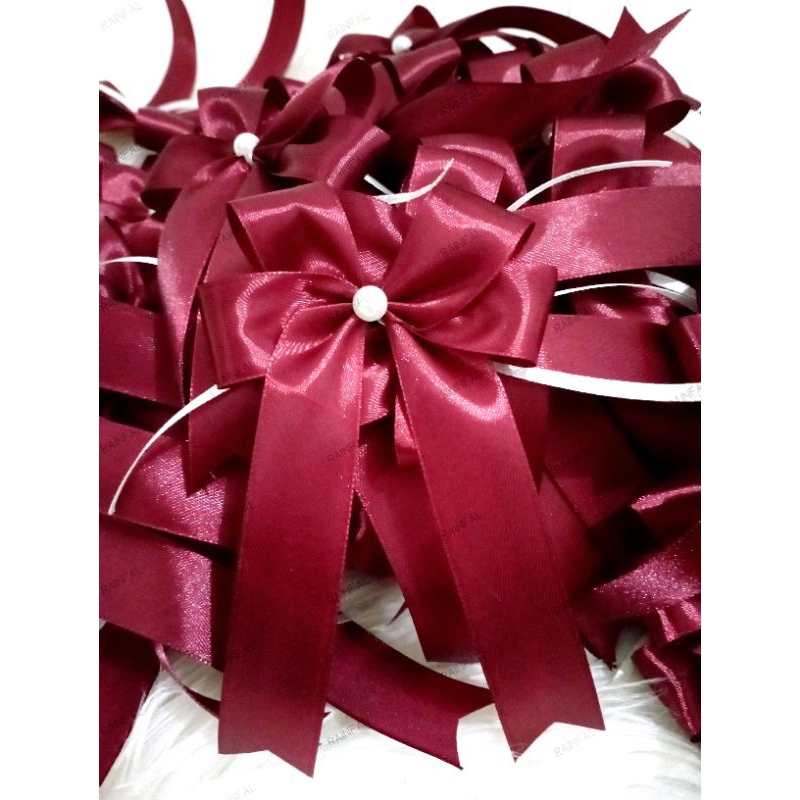 

Pita Instan Kado hampers siap pakai bahan satin warna merah maroon ready stock