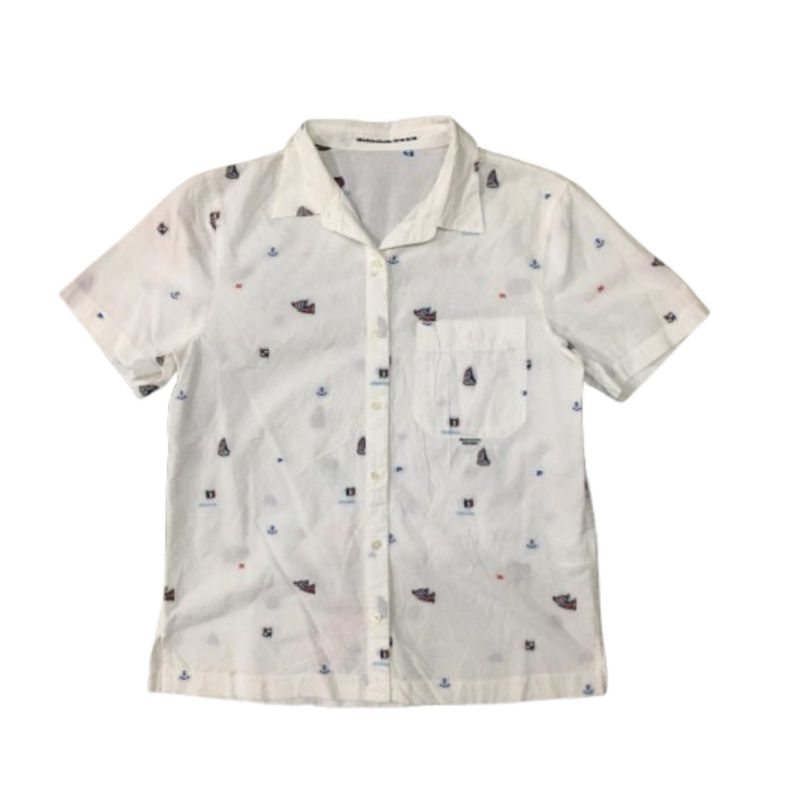 Short Shirt / Kemeja Outer Mademoiselle Non Non Women Flag Fashion Preloved