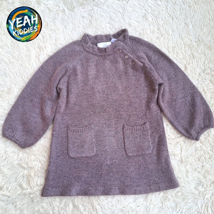 BAJU TUNIK DRESS SWEATER RAJUT KNITWEAR ZARA BABY GIRL ANAK BAYI CEWEK PEREMPUAN SIZE 12 18 BULAN