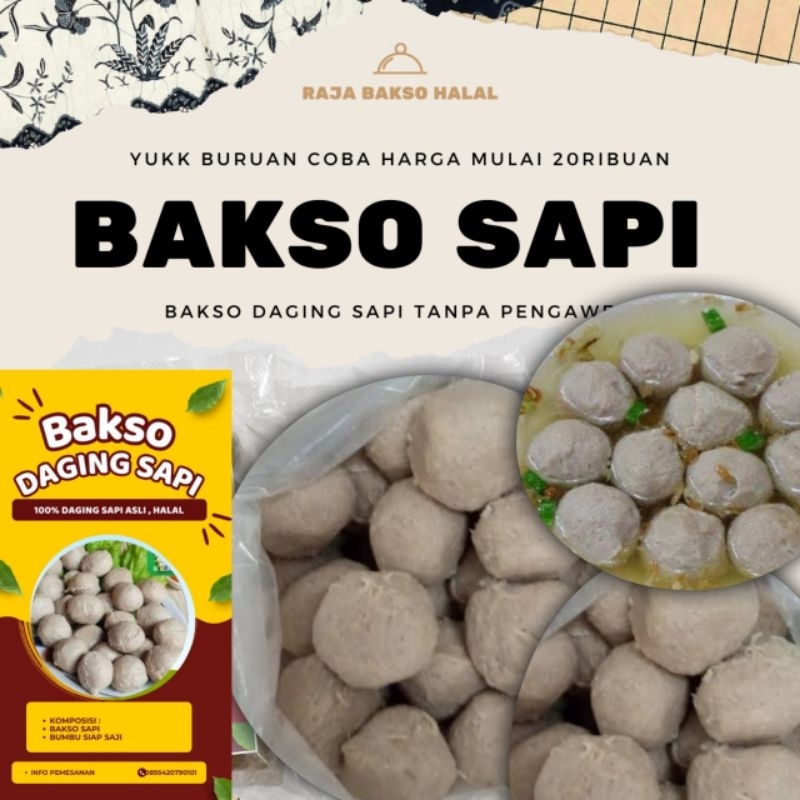 

Pentol daging sapi siap saji lengkap dengan bumbu tanpa pengawet buatan