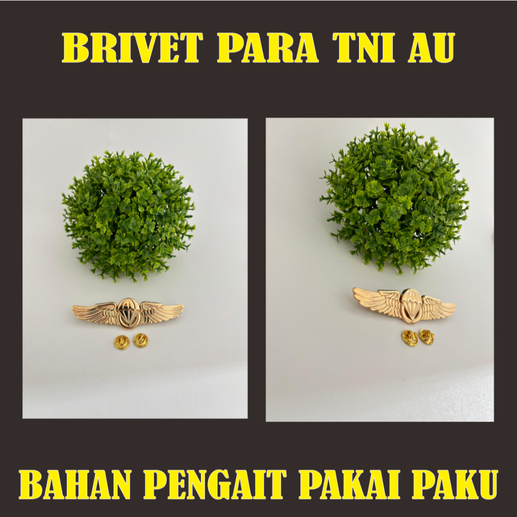 BRIVET TNI PARA TNI AU BAHAN LOGAM BERKUALITAS