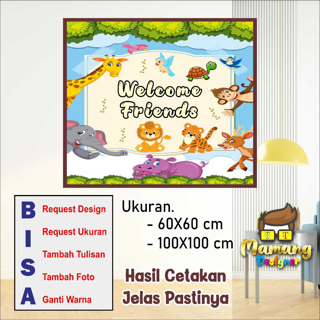 Spanduk Banner Custom Hiasan Dinding Welcome di Kelas bb
