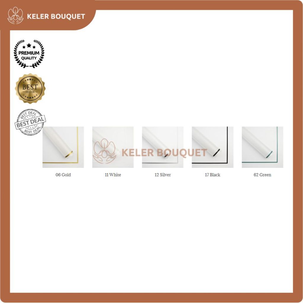 

(Isi 20 Lembar) Kertas Buket Bunga Flower Bouquet Wrapping Paper OPP Transparan Bening List Warna