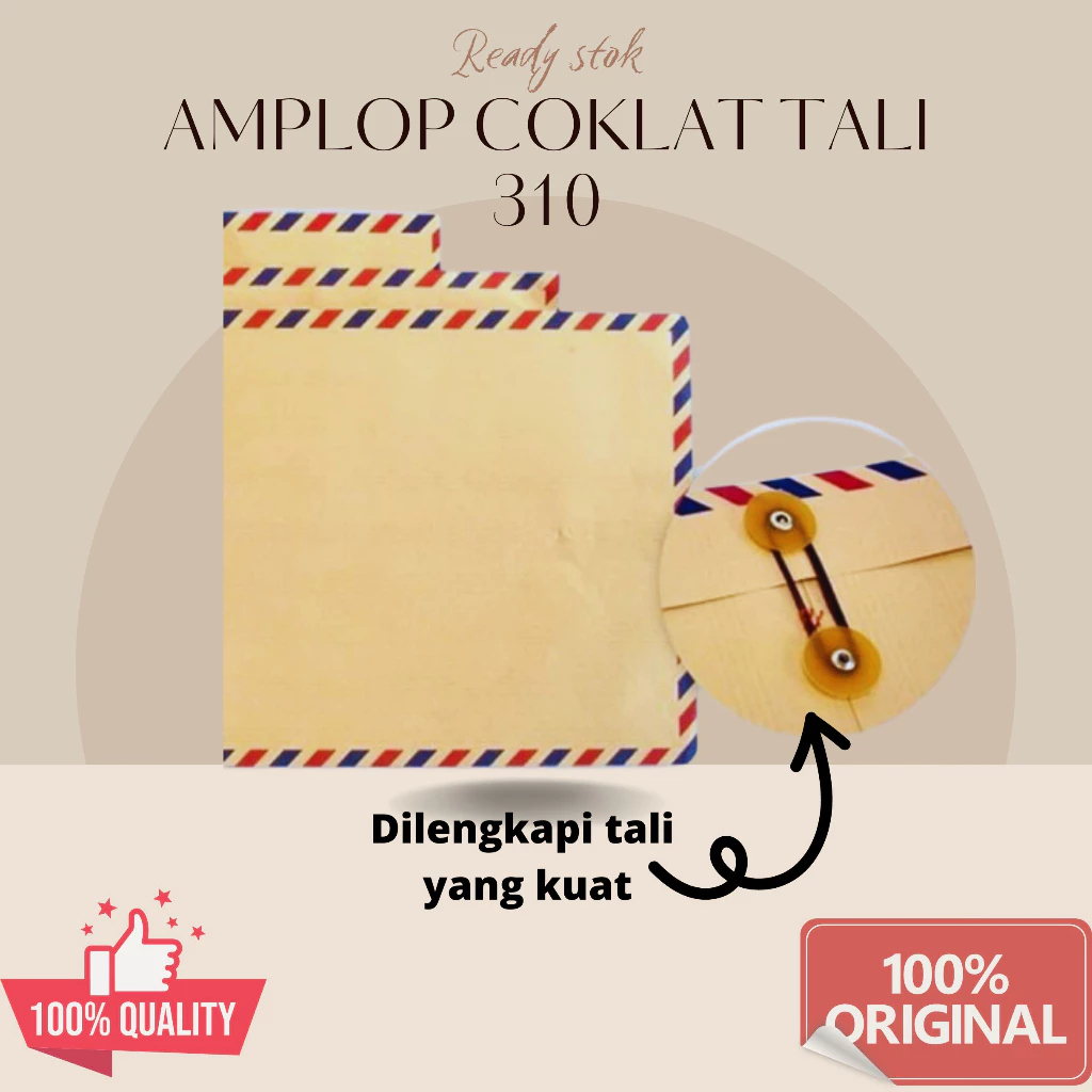 

amplop coklat tali airmail executive ukuran folio 1box 50pcs untuk melamar kerja / mengirim dokumen