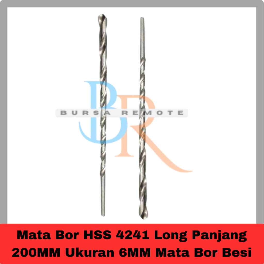 Mata Bor HSS 4241 Long Panjang 200MM Ukuran 6MM Mata Bor Besi