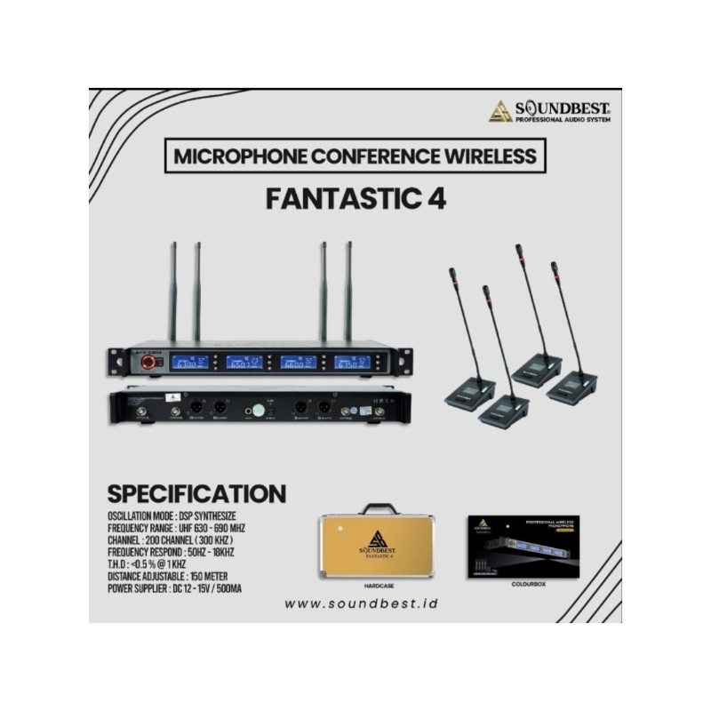 Mic Meja/Podium Mic Meja Wireless Soundbest Fantastic 4 Original