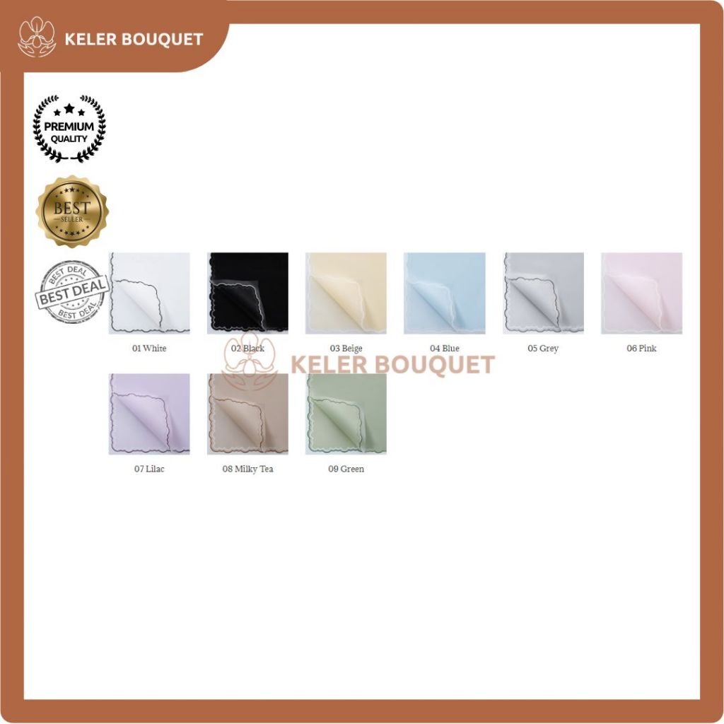 

(Isi 20 Lembar) Kertas Buket Flower Wrapping Paper List Cloud Awan Frame Transparan Cellophone