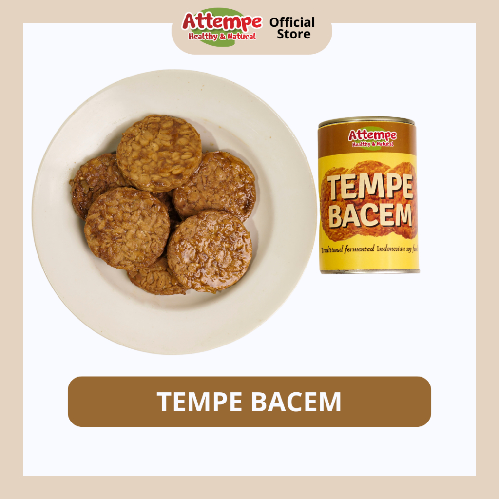 ATTEMPE Tempe Bacem dalam Kaleng Kedelai Lokal non GMO Organik