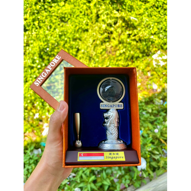 NEW Tempat Pensil Bolpoin Merlion Singapore / Hiasan Meja Kantor / Aksesoris Patung Merlion Singapor