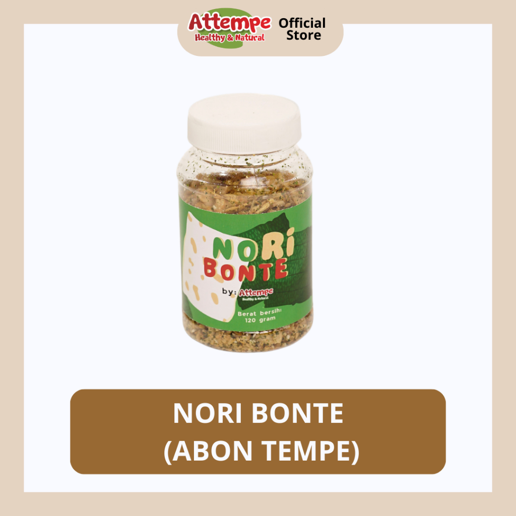 

ATTEMPE Abon Tempe Rasa Nori dari Kedelai Lokal Non-GMO yang Gurih dan Nikmat NORI BONTE (Lauk Sehat, Lezat, dan Bergizi untuk Anak)