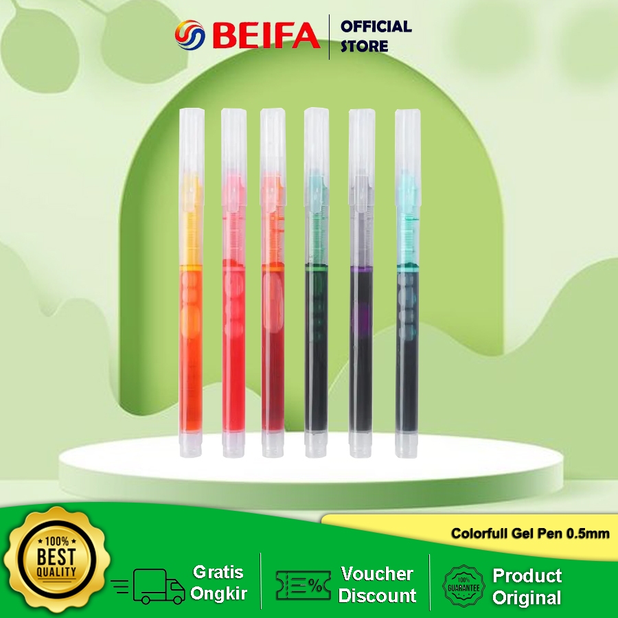 

Beifa Fountain Pen 0.5mm Needle Tip Large Capacity / Quick Drying Ink Pen / Writing Smooth / Ultra Fine RX300 6 Warna