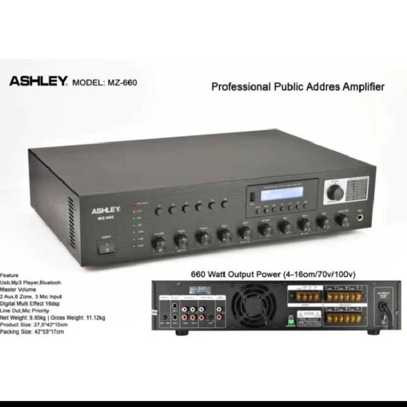 Power amplifier Ashley mz 660 original bluetooth mz660