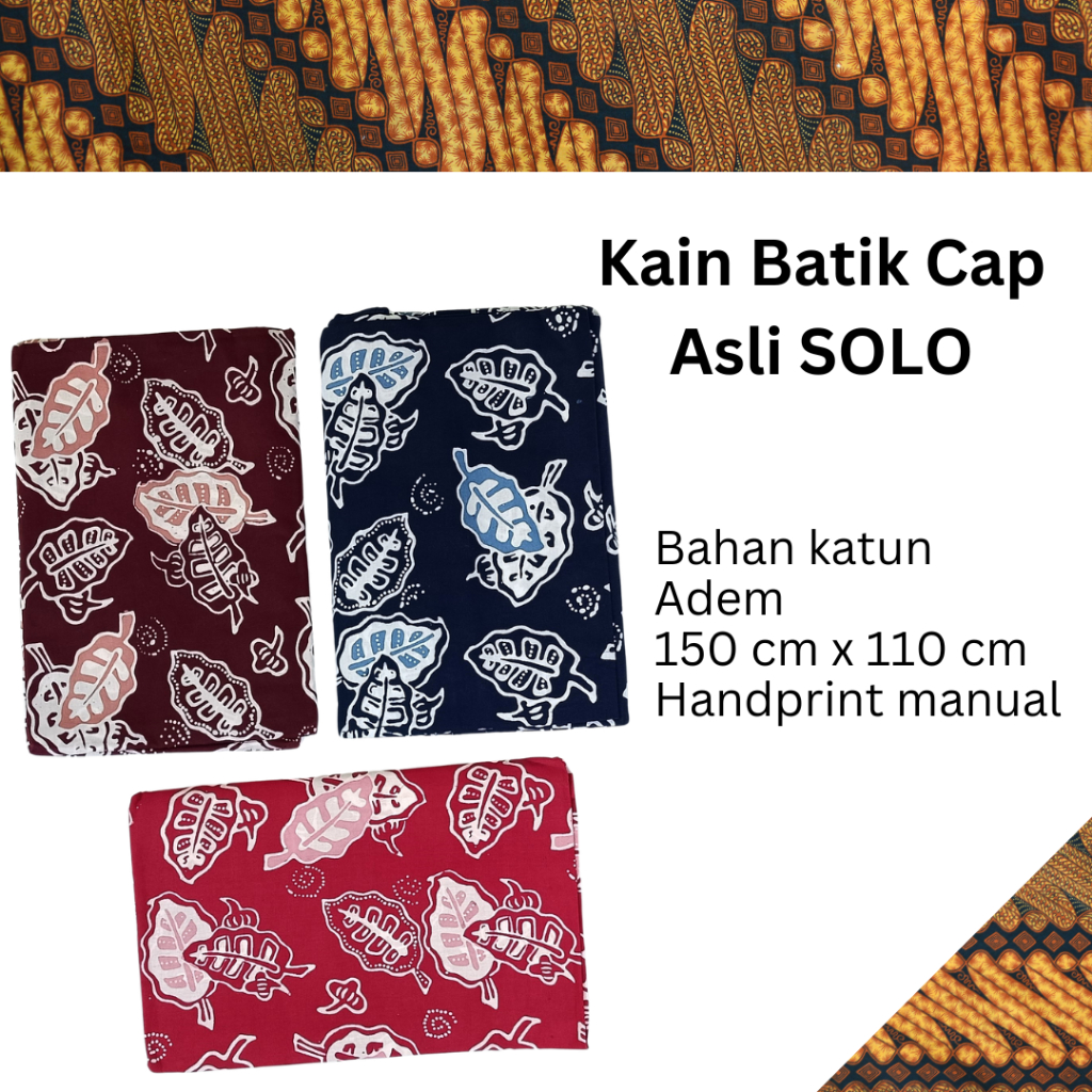 Kain Batik Cap Solo Meteran Halus Premium Motif Elegan