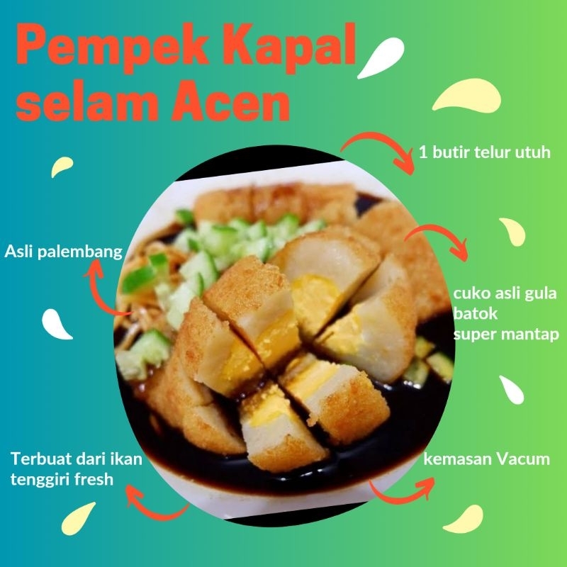

Pempek Kapal selam ikan asli full 1 telur plus cuko mantapp