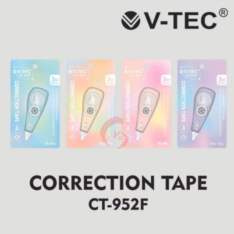 

V Tec Tip-ex Kertas II V-tec Correction Tape CT-952F Pastel (6 meter X 5mm)