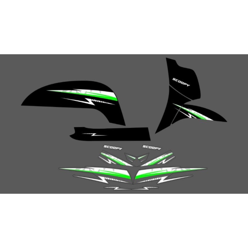 striping transparan scoopy new 2018-2019 motif simple