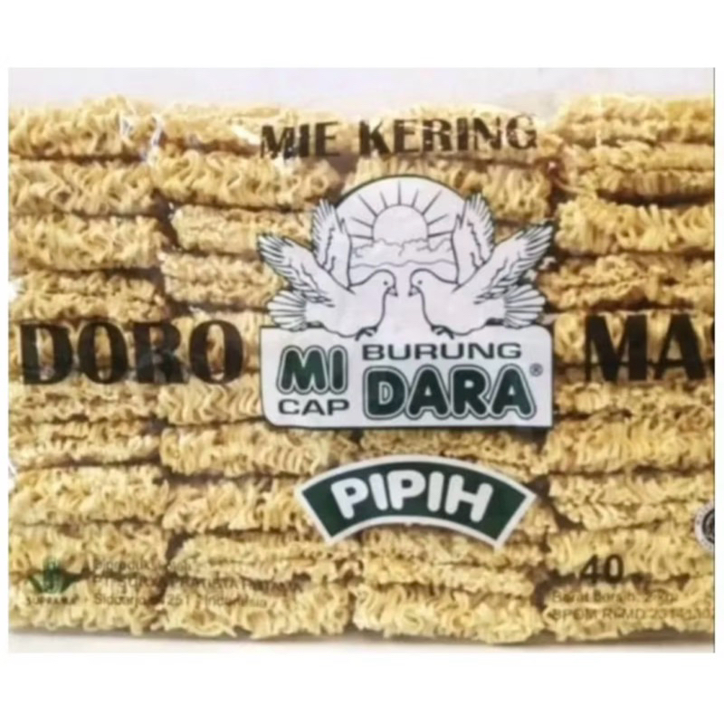 

[Kargo] Mie Kering Pipih Hijau dan Bulat Merah Doromas Burung Dara 2 kg 2,25 kg isi 40 keping / 44 keping 1 Bal Ball Dus