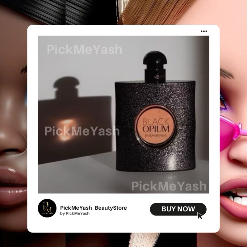 【100% Original】YSL Yves Saint Laurent Black Opium Eau DE PARFUM SPRAY EDP 10 ML for Woman Wanita Tah