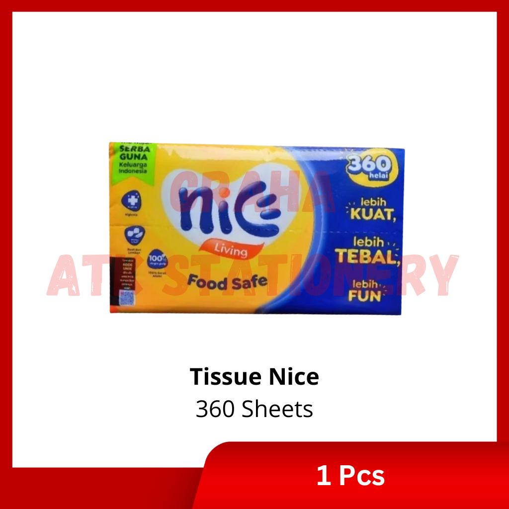 [1 Pcs] Facial Tissue Nice 360Sheets / Tisu Wajah Muka Nice 360Sheets / Tisu Kering Nice 360Lembar