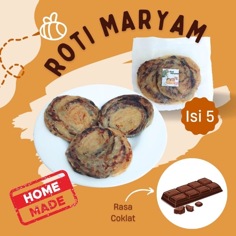 

Roti Maryam varian Coklat,Original dan Keju isi 5.