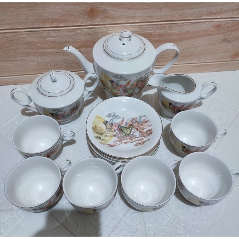 koleksi kramik antik teh pot set