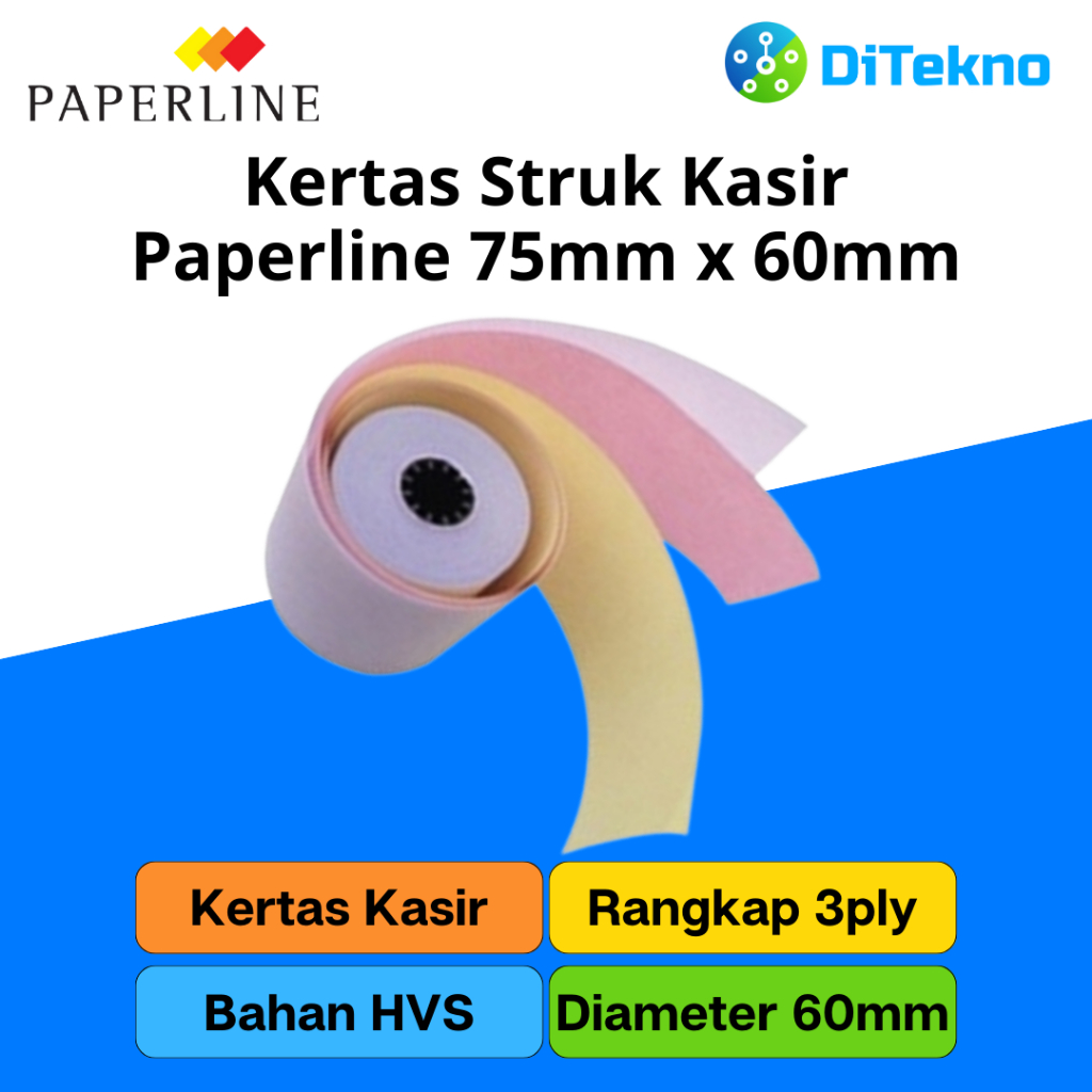 

Paperline Kertas Kasir Struk Nota 75x60 3 Ply