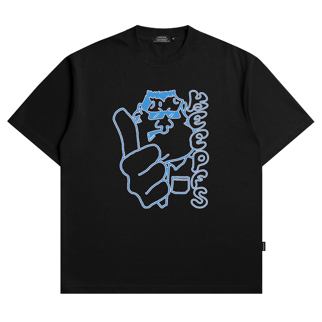 ASLI Kaos KEEPFS | T-shirt Black 16s | Chips