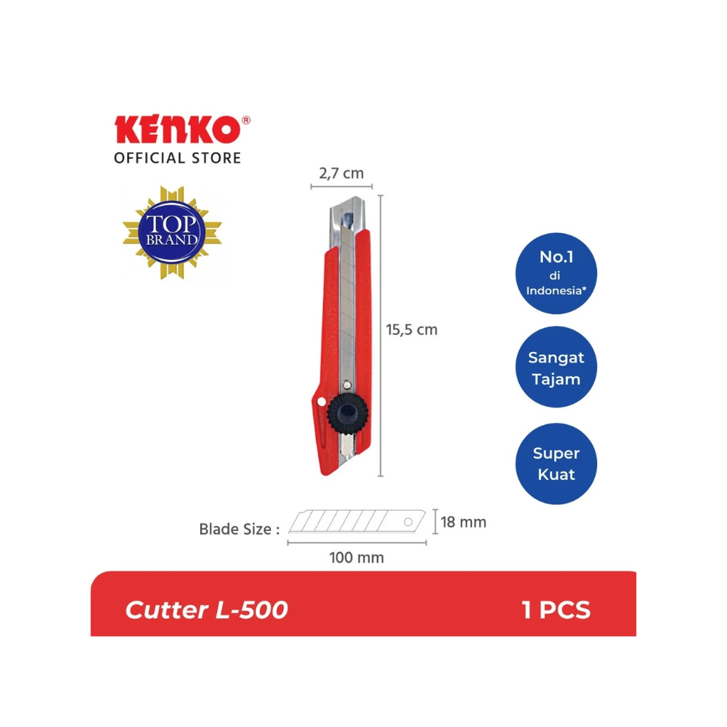 

KENKO CUTTER / Pisau Pemotong Kertas L-500 (18 Mm Blade)