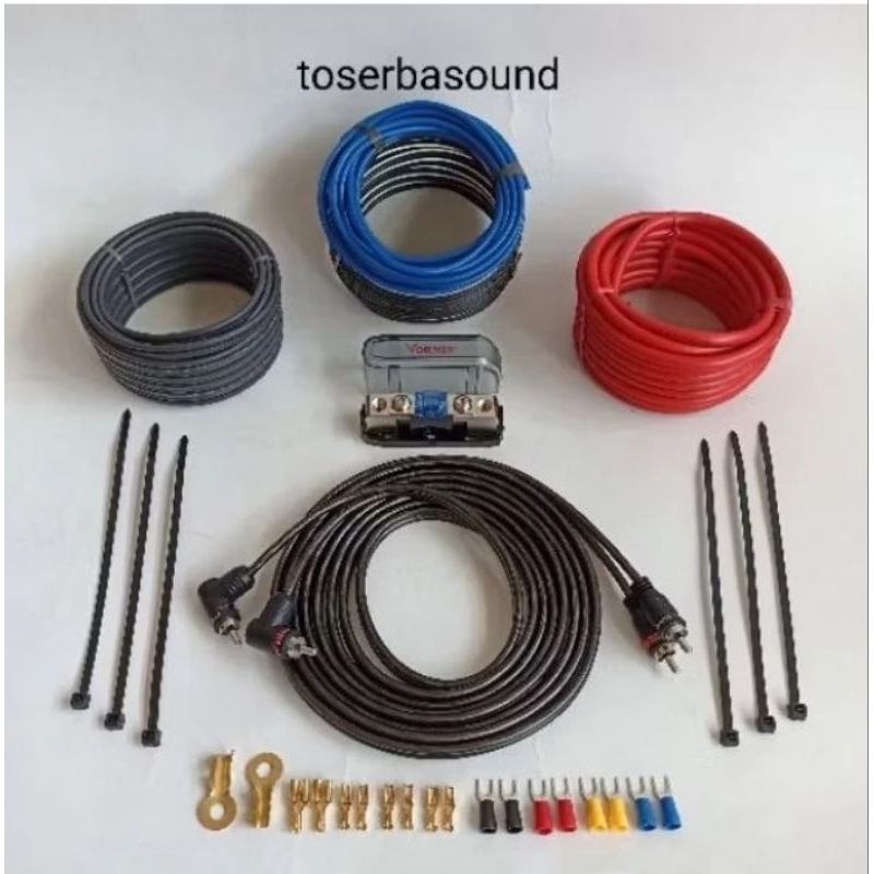 Paket kabel full set instalasi speaker 3way audio mobil