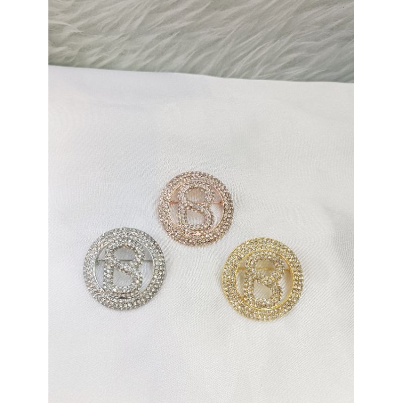 Bros bulat manik zircon/Bros peniti wanita/ Bros jilbab full diamond