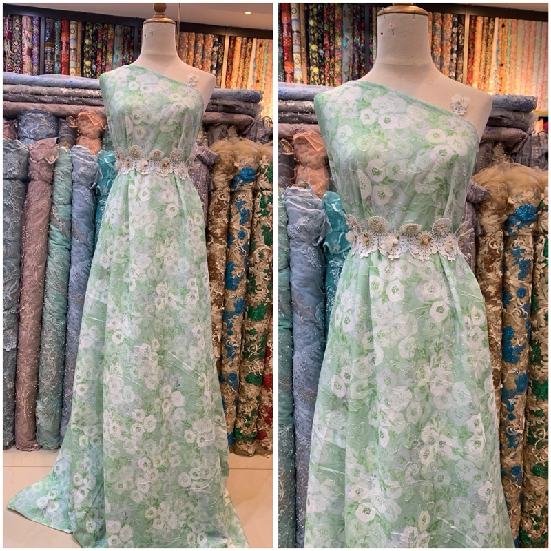 Bahan kain katun bordir bunga/ Kain Katun Bordir Motif Bunga baru