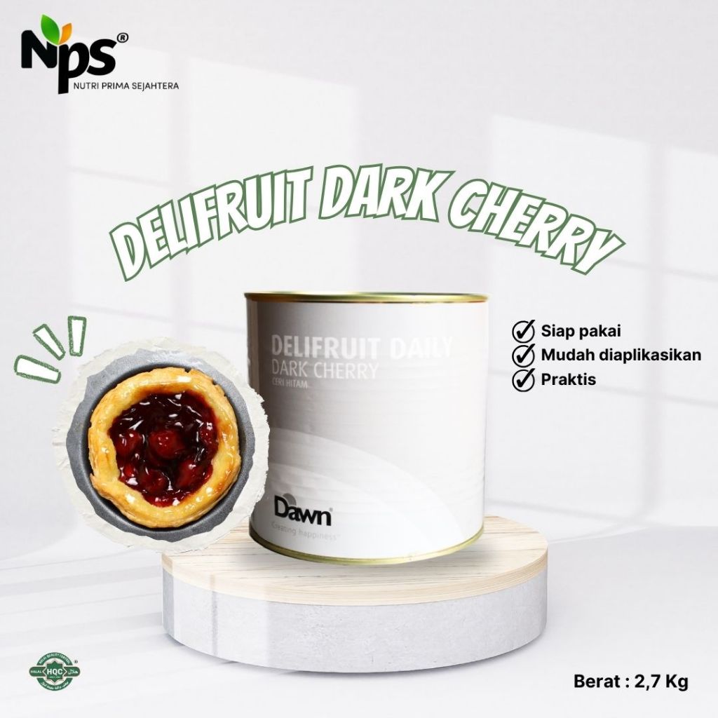 

DELIFRUIT Dark Cherry / Isian dan Topping pada Kue dan Roti Rasa Dark Ceri