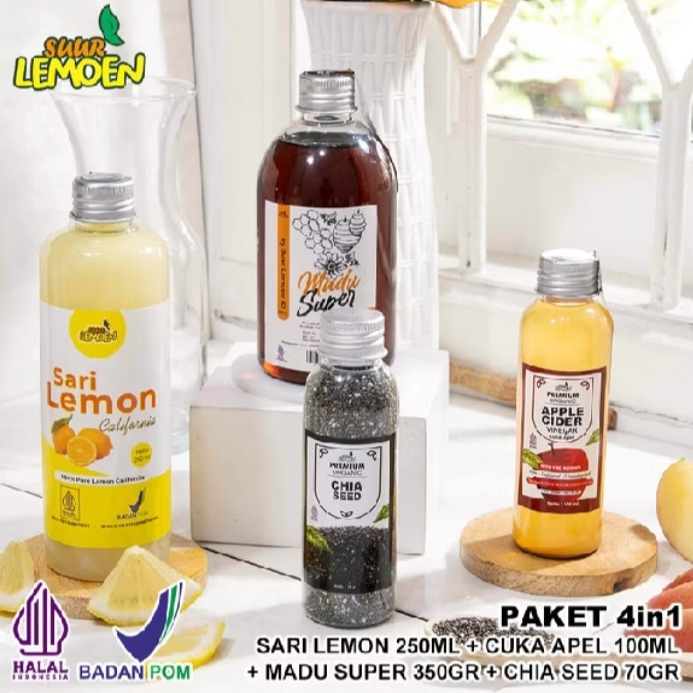 

Paket Diet Imunitas Sari Lemon Murni Madu Chia Seeds Garam Salt Himalaya