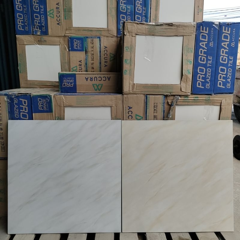 KERAMIK LANTAI 50X50-KERAMIK LANTAI GLOSSY 50X50-CREAM MOTIF MARMER CREAM - GREY