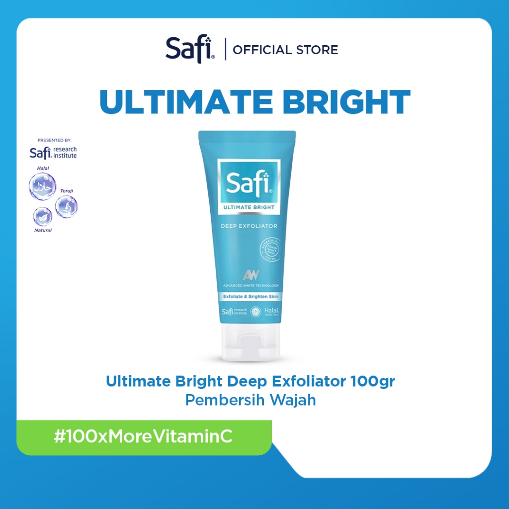 SAFI ULTIMATE BRIGHT DEEP EXFOLIATOR 100GR - Pembersih Wajah