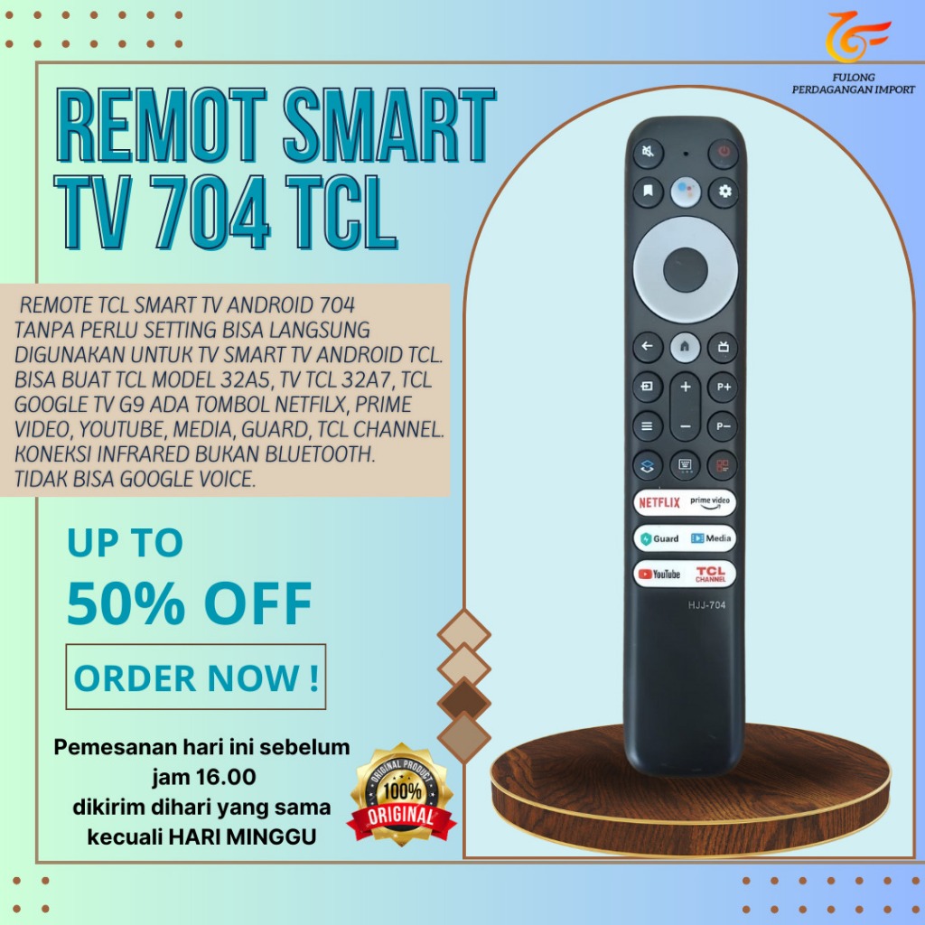 Remote Remote TV TCL Smart Andorid Smart TV A7 A18 A30 Q725 / Remot TCL 704 LED Smart