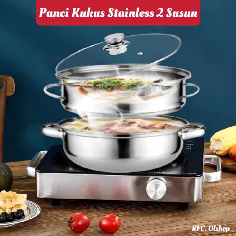 PANCI STEAMER KUKUS STAINLESS 2 TINGKAT / PANCI STEAMER GSF / PANCI STEAM
